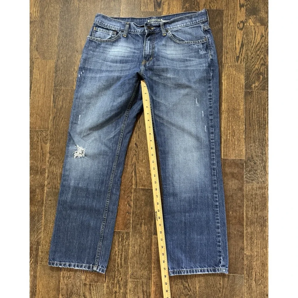 Sonoma Life-Style Straight Jeans Men's Size W34xL30 Blue Low‎ Rise